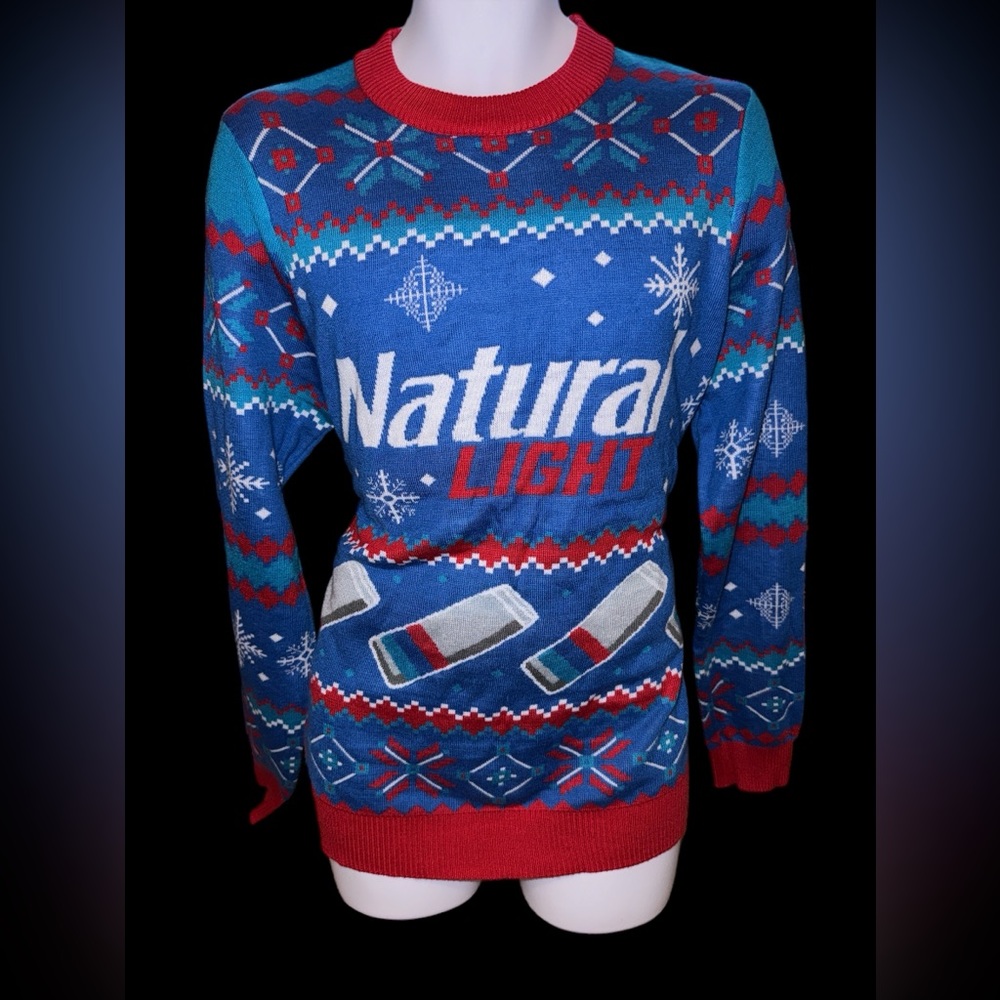 Tipsy Elves Natty Beer‎ Ugly Christmas Party Sweater